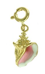  Gold Conch Shell Charm