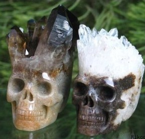 Stone Crystal Geode Skulls