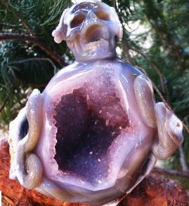 Stone Crystal Geode Skulls