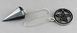 Faceted Hematite with Large Pentagram Pendulums