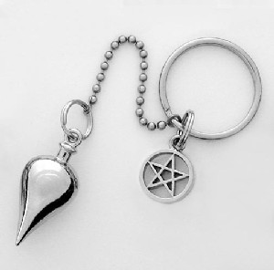 Pentagram Charm Key Ring